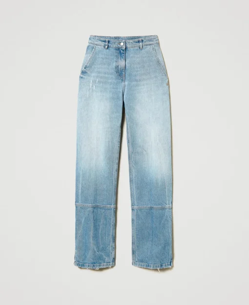 Wide-Leg-Jeans Mit Teilungsnähten