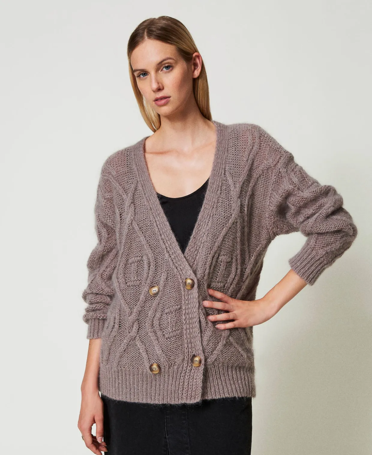 Zweireihige Cardigan Aus Mohairmischung