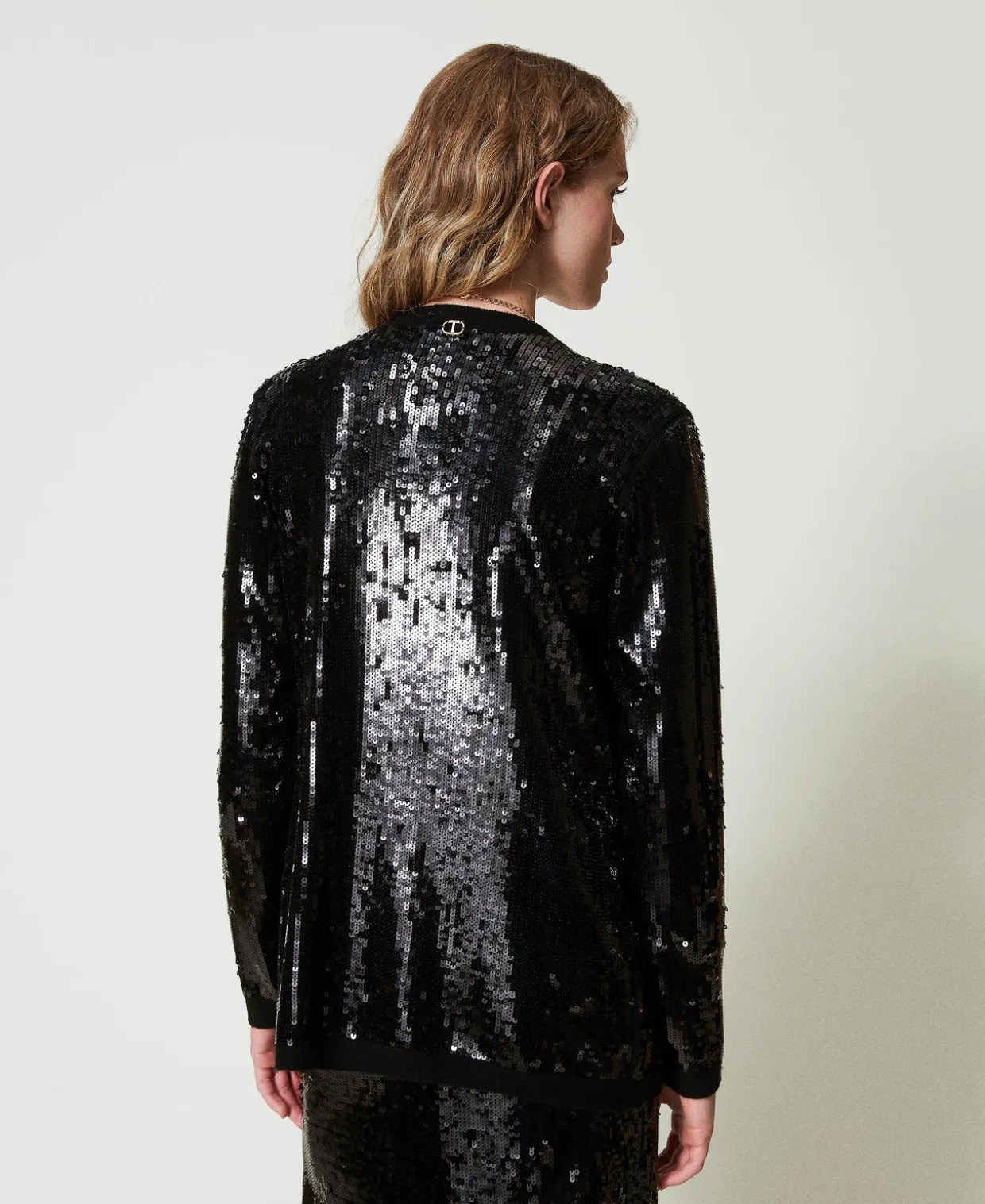 Zweireihiger Cardigan Mit Alloverpailletten