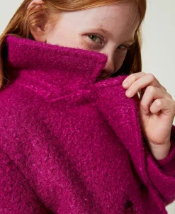 Zweireihiger Mantel Aus Curly-Tuch